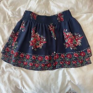Joie Navy Floral Skirt
